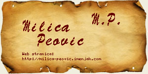 Milica Peović vizit kartica